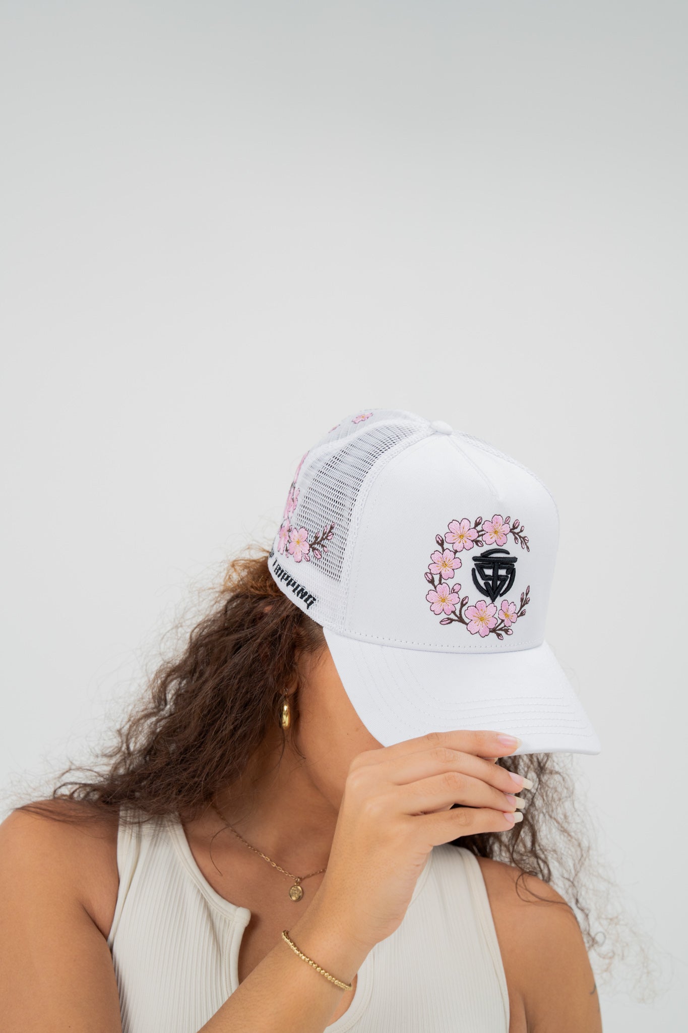 Sakura Trucker Hat - White