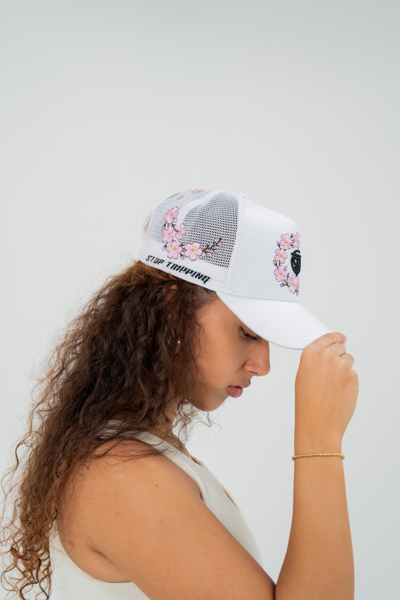 Sakura Trucker Hat - White